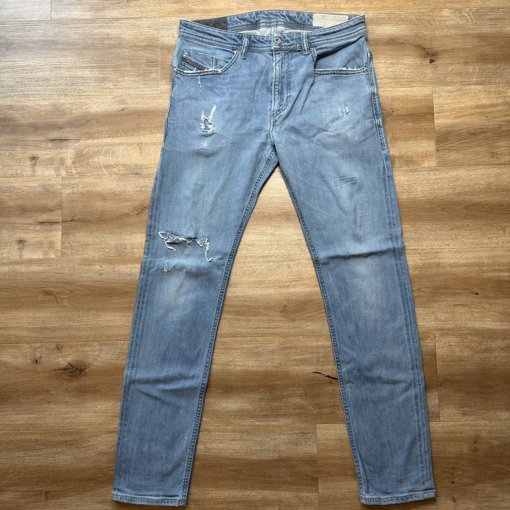 Diesel Thommer Jeans Men 32x32 Blue Slim Skinny Stretch Thrashed Rockstar 084NV